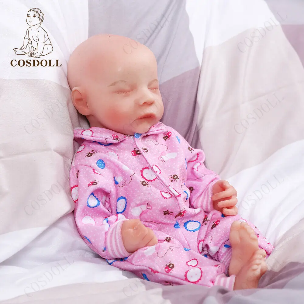 COSDOLL 15 inch Kids Toy Full Body Soft Silicone Doll Reborn Baby Dolls Sleeping Baby Girl