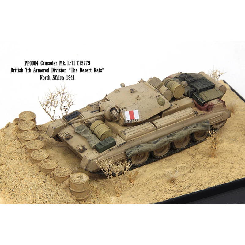 

1:72 Scale PVC Plastic PP0064 British 7th Armored Division “The Desert Rats"North Africa 1941 Tank Model Classic Adult Gift Toys