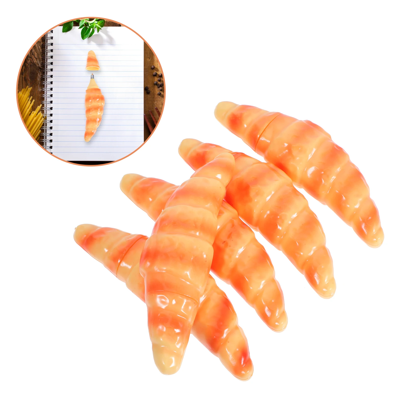 

5pcs Bread Shaped Ballpoint Pen Creative Food Simulation Office Pens Portable Novelty Funny Realistic Stationery Supplies