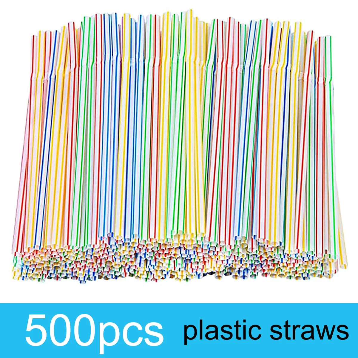 600 Pcs Disposable Plastic Drinking Straws Multi-Colored Striped Bendable Elbow Straws Party Event Alike Supplies Color Random