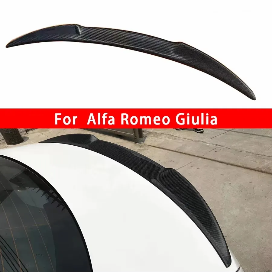  For Alfa Romeo Giulia Carbon Fiber Tail fins Rear Trunk Spoiler Guide Wing Rear Wing Car Trunk Diverter Upgrade body kit