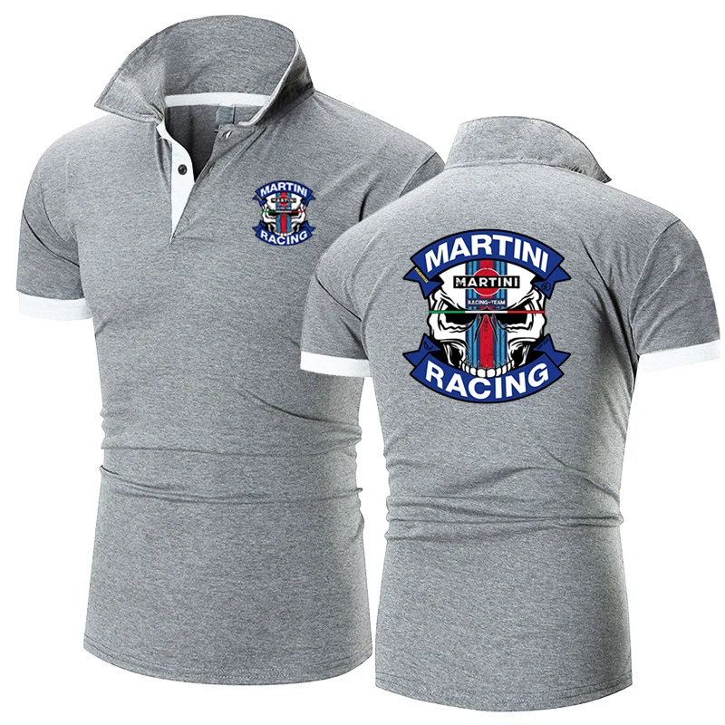 Martini Racing Printing Fashion 2024 New Man\'s Summer Solid Color Short Sleeve High Quality Classic Slim Fit Polo Shirt Tops