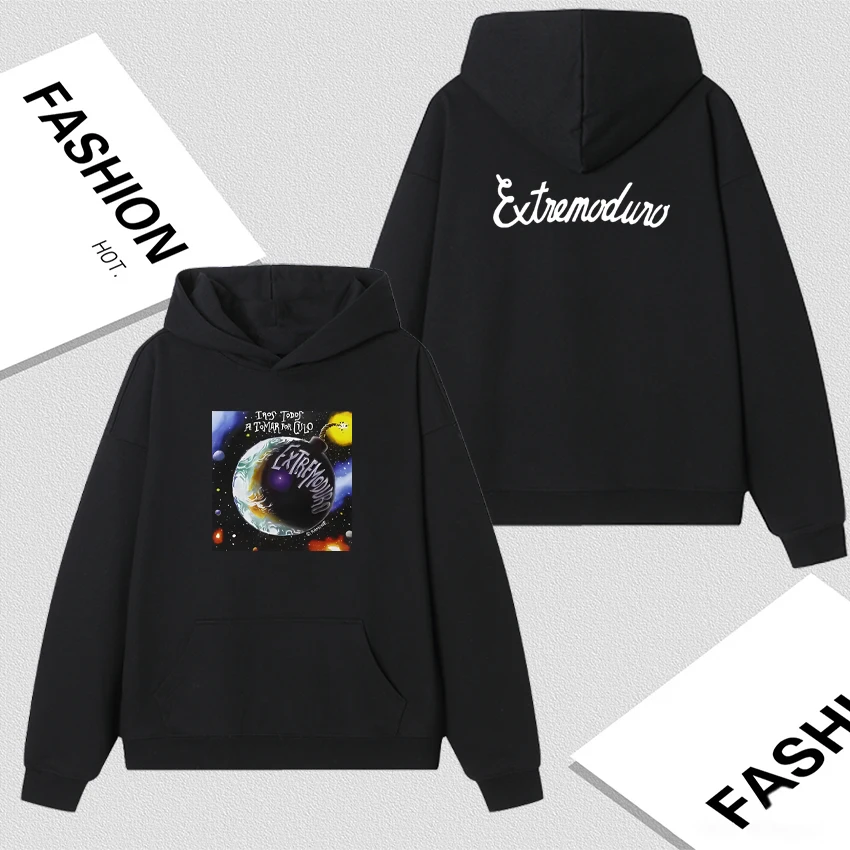 

EXTREMODURO Tour Graphic Rock Band 2025 Hip Hop Double Sided Print Sweatshirt Men's and Women's Fleece Oversized Casual Hoodies