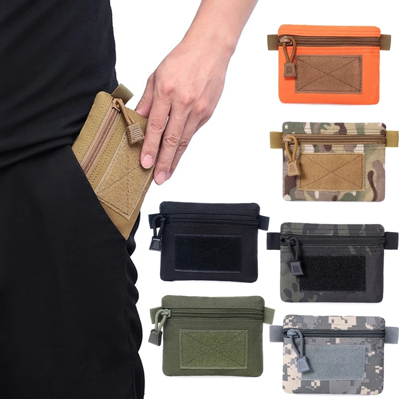 

Tactical Molle EDC Pouch Wallet Mini Waist Pack Purses Portable Camping Hiking Hunting Bag Outdoor Zipper Card Key Holder Pocket