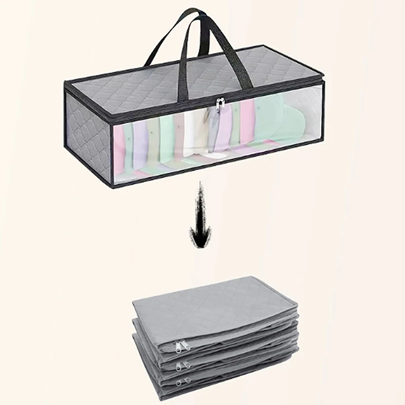 Durable Baseball Hat Organizer Hat Storage For Baseball Caps Sturdy Cap Organizer Hat Case With Carrying Handles And Dual Zipper