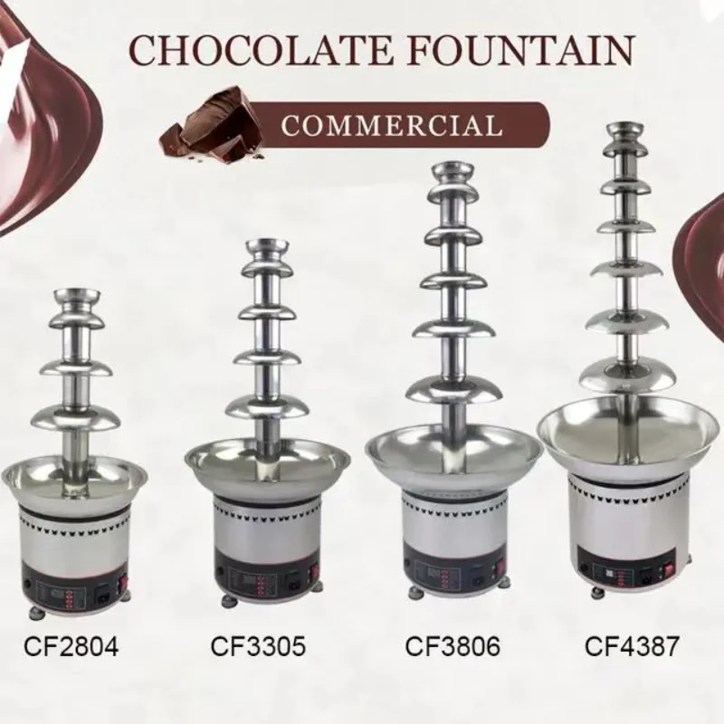 High quality 4-7 layer digital chocolate fountain machine restaurant equipment factory CE certified power supply