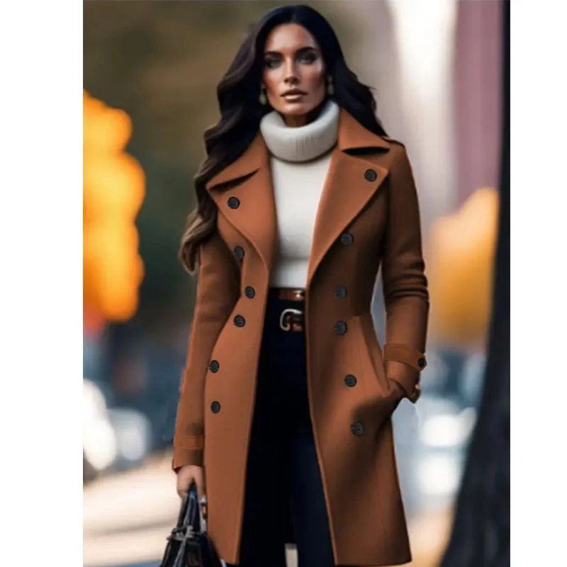 

Autumn Winter New Woolen Coat Suit Collar Temperament Loose Thick Coat Fashion Commuting Versatile Women's Clothing