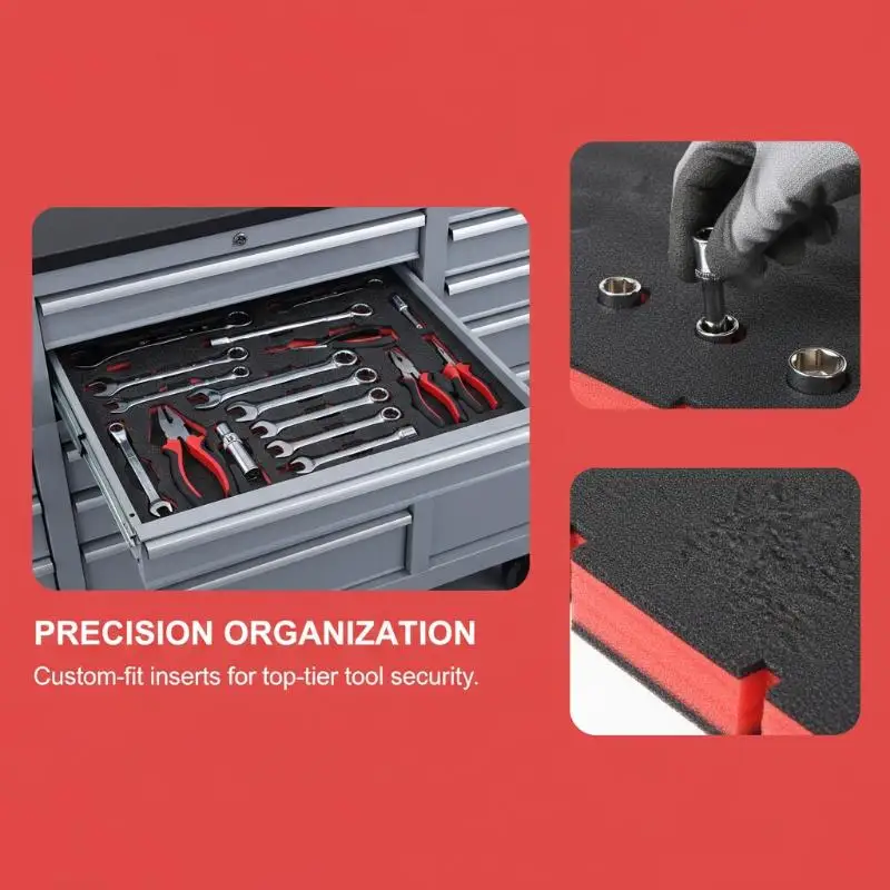 1Pcs Shockproof Red & Black Foam Insert Foam Tool Organizer Inserts For 48-22-8442 And 48-22-84432 Drawer Boxes