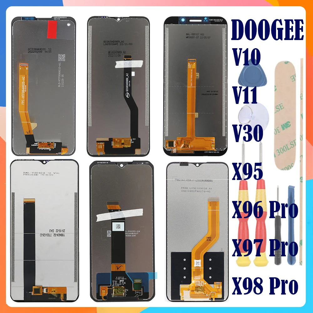 For Doogee V10 V11 V30 V-Max V30T V31GT V30Pro S100 S100Pro S110 X95 X96 Pro X97 Pro X98 Pro+ LCD Display + Touch Screen