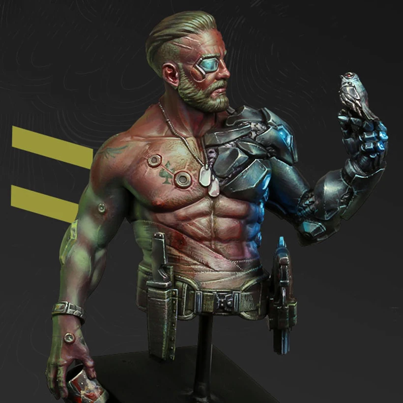 Resin Soldier 1/12 Ancient Fantasy Man Bust Model Unassembled Unpainted Figure Building Kit