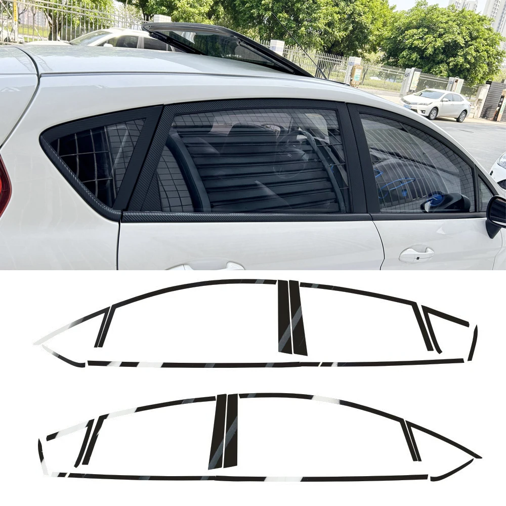 

For Ford fiesta 2009-2014 Hatchback Window Chrome Delete Blackout ABC pillars Glossy Black stickers