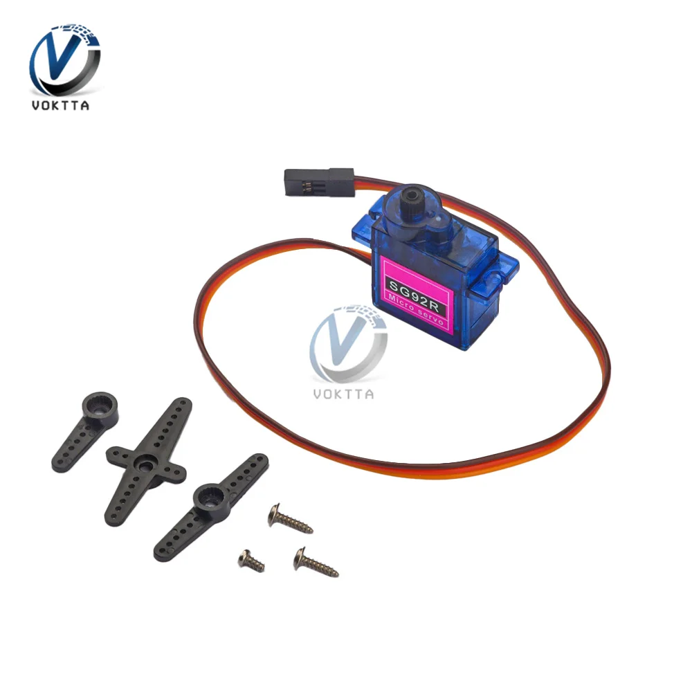 Servo SG92R blu 180 ° in fibra di Nylon Gear Smart Electronic RC Mini Micro Classic Servo per aerei RC modello di aereo ad ala fissa RC