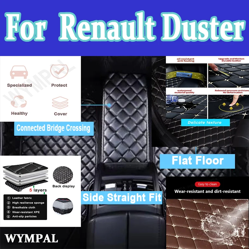 

Роскошные автомобильные коврики на заказ для Renault Duster 2020 2021 2022, кожаные мужские и женские полный комплект покрытия, 100% подходит для интерьера