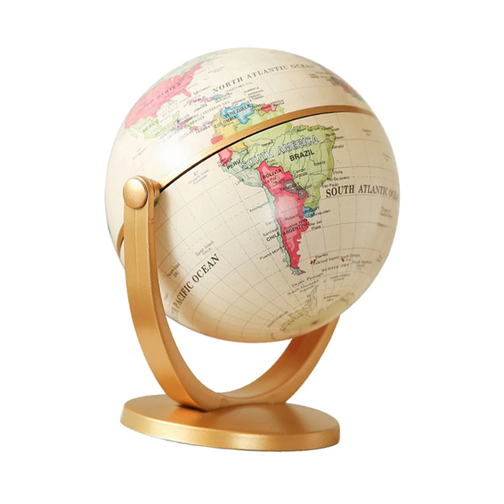 10cm Rotating World Globe Shelf Display Geography Educational Toy