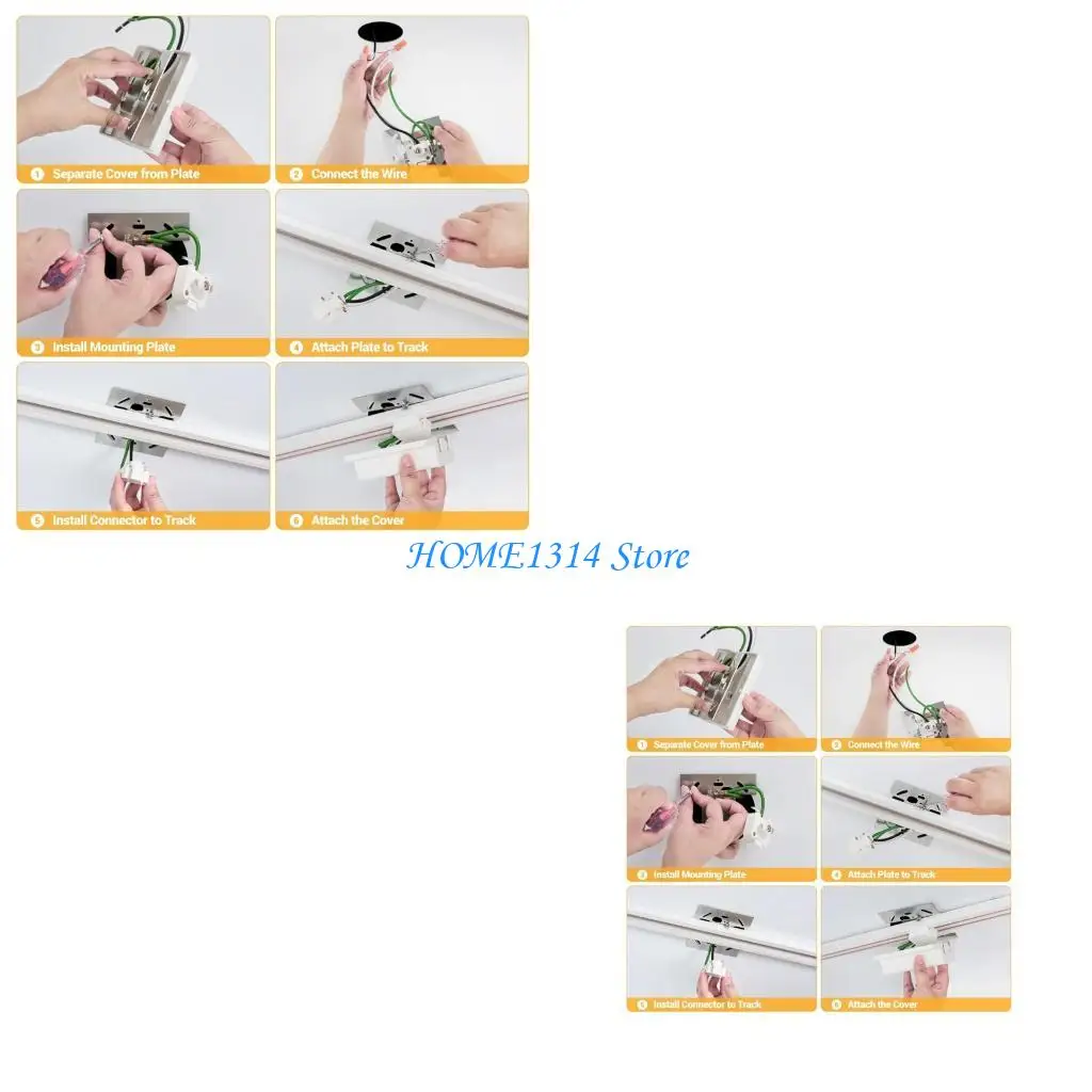 

M6CE 3-проводной 1-рельсовый светодиодный прожектор Рельсовые полосы H-образный поплавковый разъем для навеса Рельс освещения на