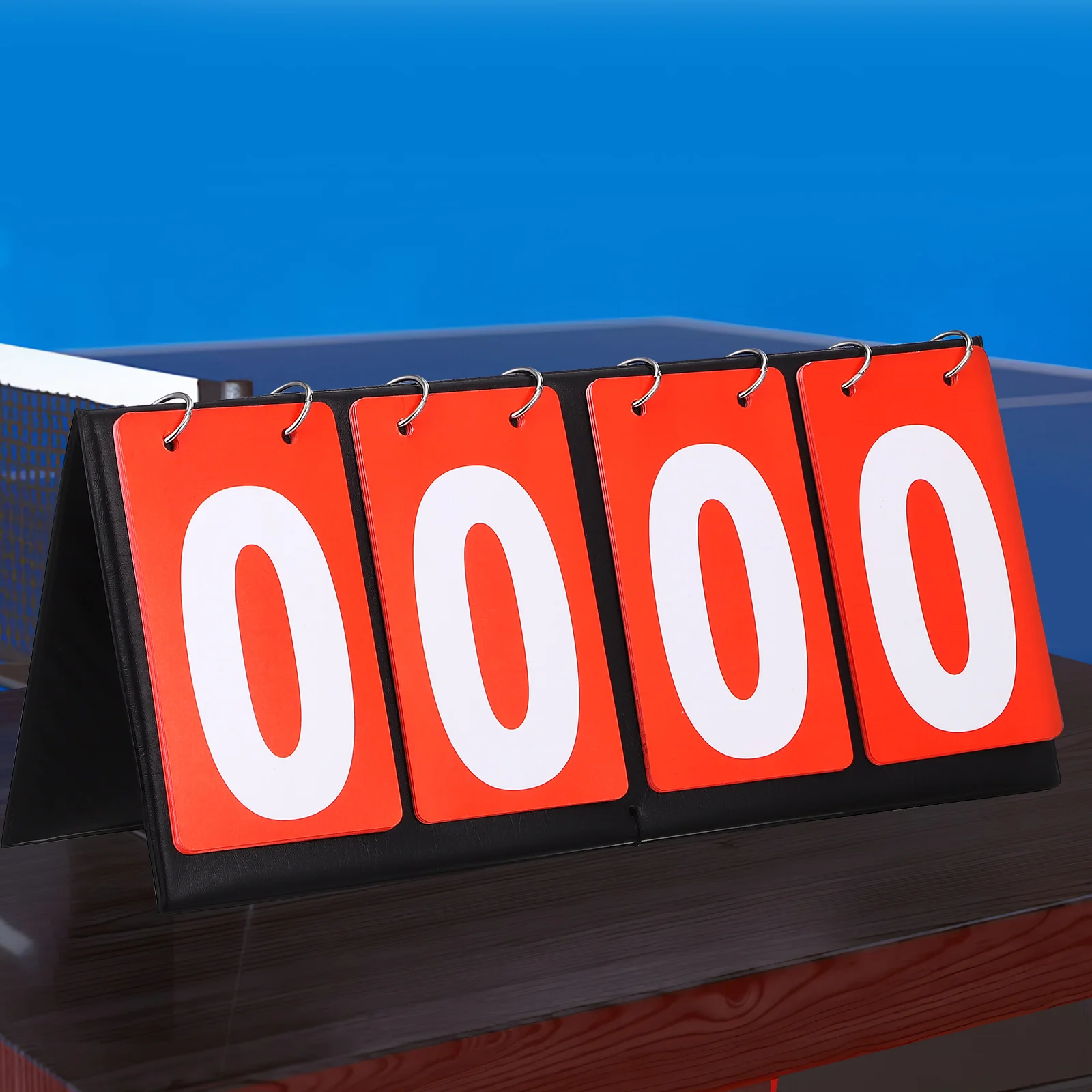 Tablica wyników do koszykówki i piłki nożnej, lekka, przenośna, tablica wyników z klapkami, do użytku wewnątrz i na zewnątrz, czerwona.