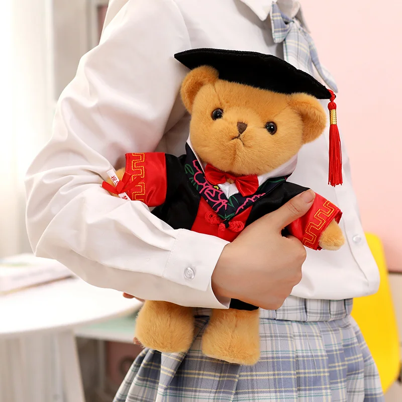 30cm Cute Western Doctoral Gown Bear Plush Toys Stuffed Soft Kawaii Teddy Bears Animals Dolls Graduation for Student Girls Gifts