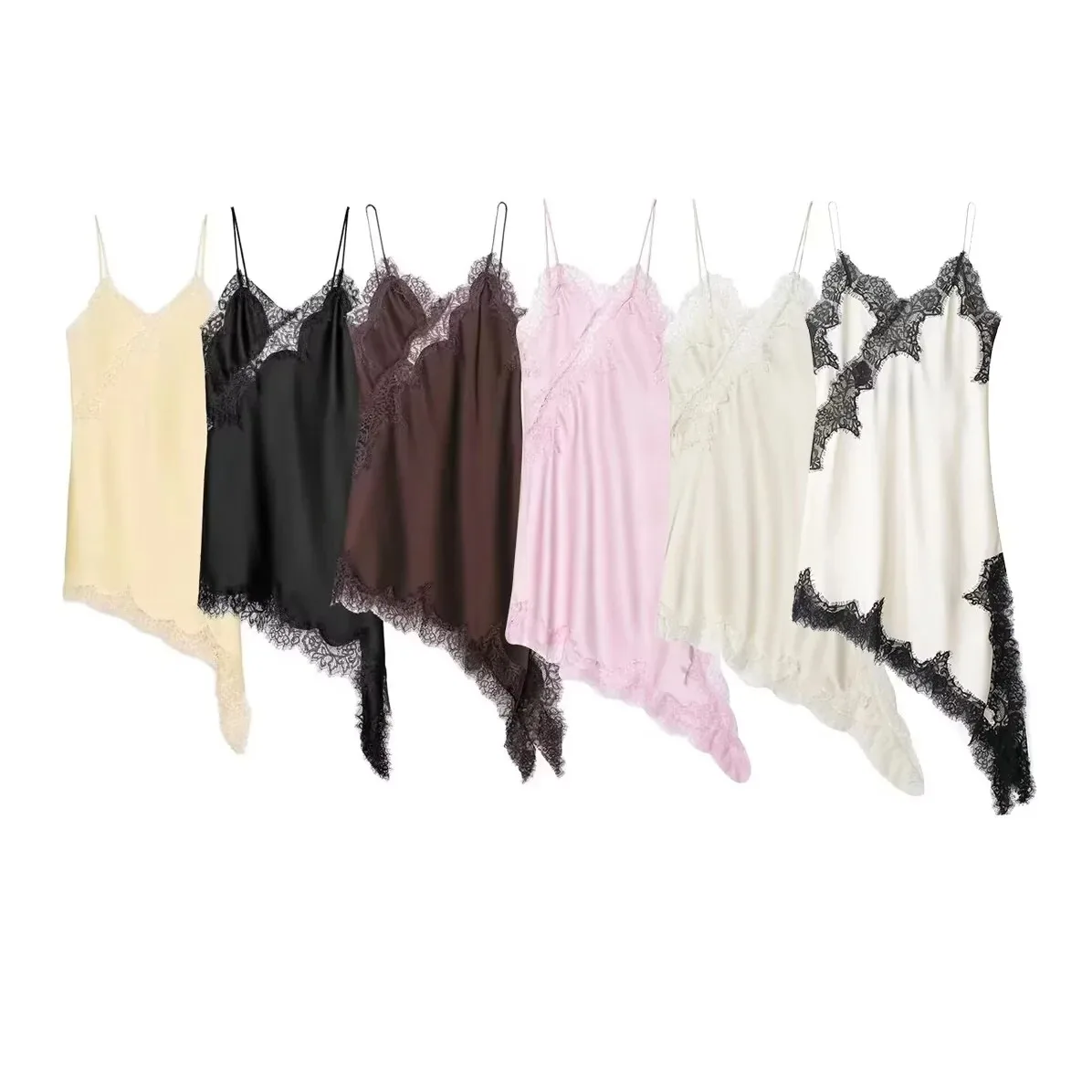 Sexy lace mini skirt female suspenders asymmetrical backless hollow party dress female 2025 summer holiday evening dress