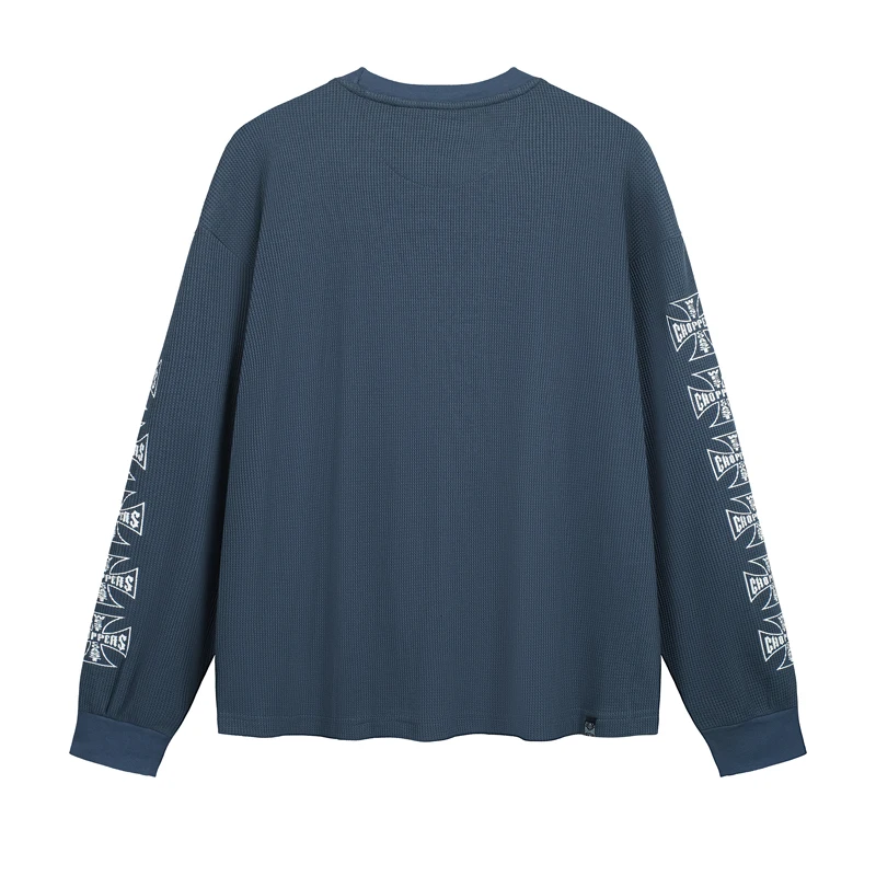 تي شيرت بأكمام طويلة بتصميم وافل لفرقة ويست كوست تشوبرز، للرجال والنساء، طراز قديم، سريع الجفاف، مريح، متوفر باللون الأسود والرمادي والأزرق، قميص فضفاض