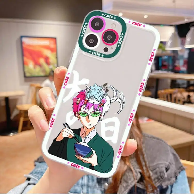 Japanese anime the disastrous life of saiki k Phone Case for iPhone 11 12 13 Mini Pro Max 14 Pro Max Case shell