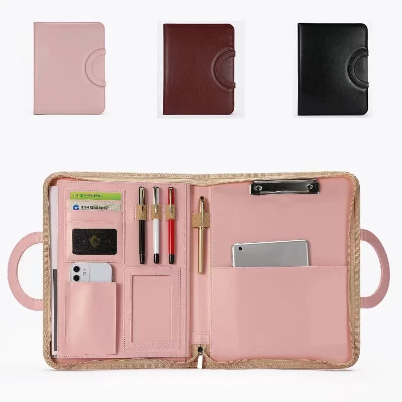 

Handable A4 Padfolio Man PU Padfolio Portfolio Folder Business Briefcase Document Holder Clipboard Document Organizer Office