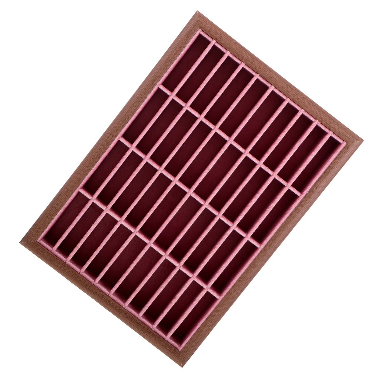 

40 Slot Wood Jewelry Organizer Tray Imitation Ebony Finish Bracelet Bangle Display Case for Home Retail Jewelry Display