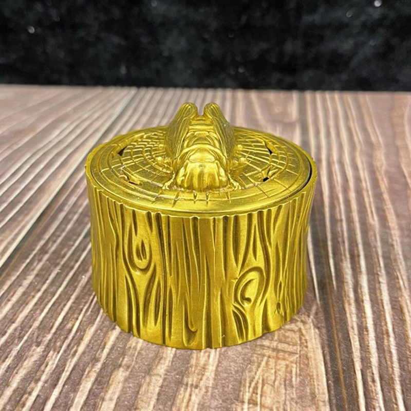 Brass indoor aromatherapy, burner for spiral and agarwood, Zen-style tea table cicada incense