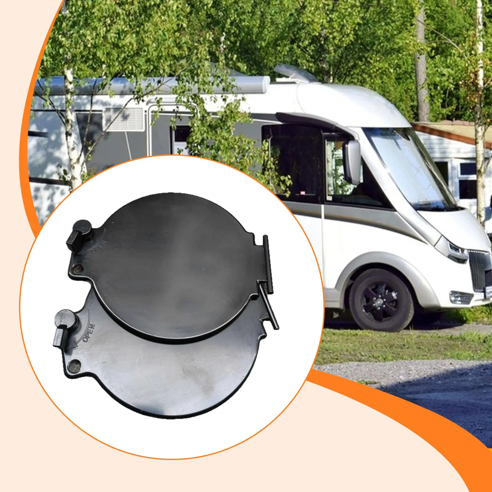 

RV Sewer Hose Storage Cap Replacement Hatch Door Black ABS Lightweight Pipe Accessory for Camper