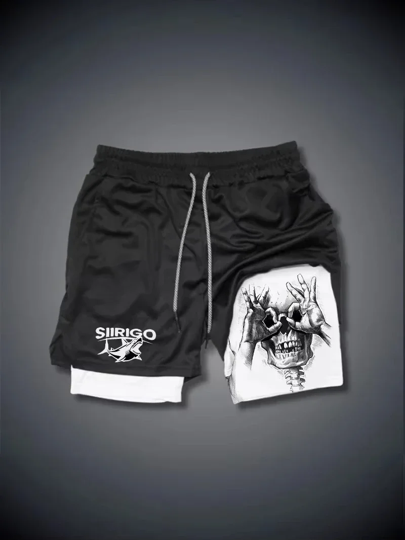 

Summer Trend Sports Fashion 2-in-1 Double-layer Shorts Quick-drying Breathable Fitness Sports Running Training Pants Beach Pants