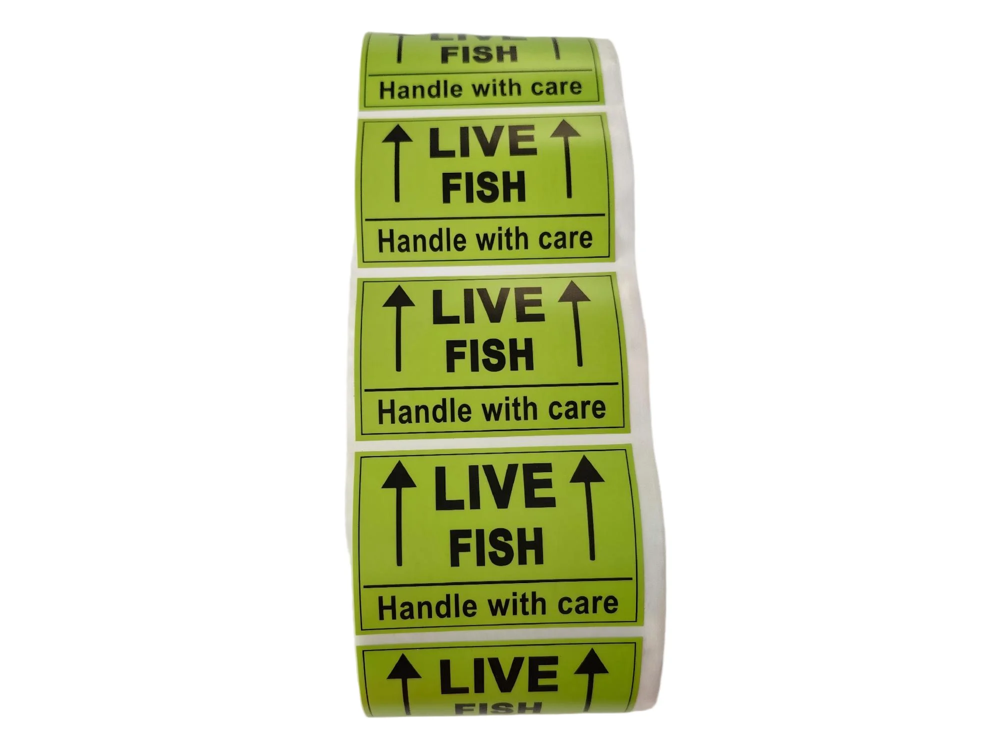 

10 rolls Live Fish Stickers Shipping Labels, 2 X 3 Inch Fluorescent Green Please Handle with Care Stickers 250pcs