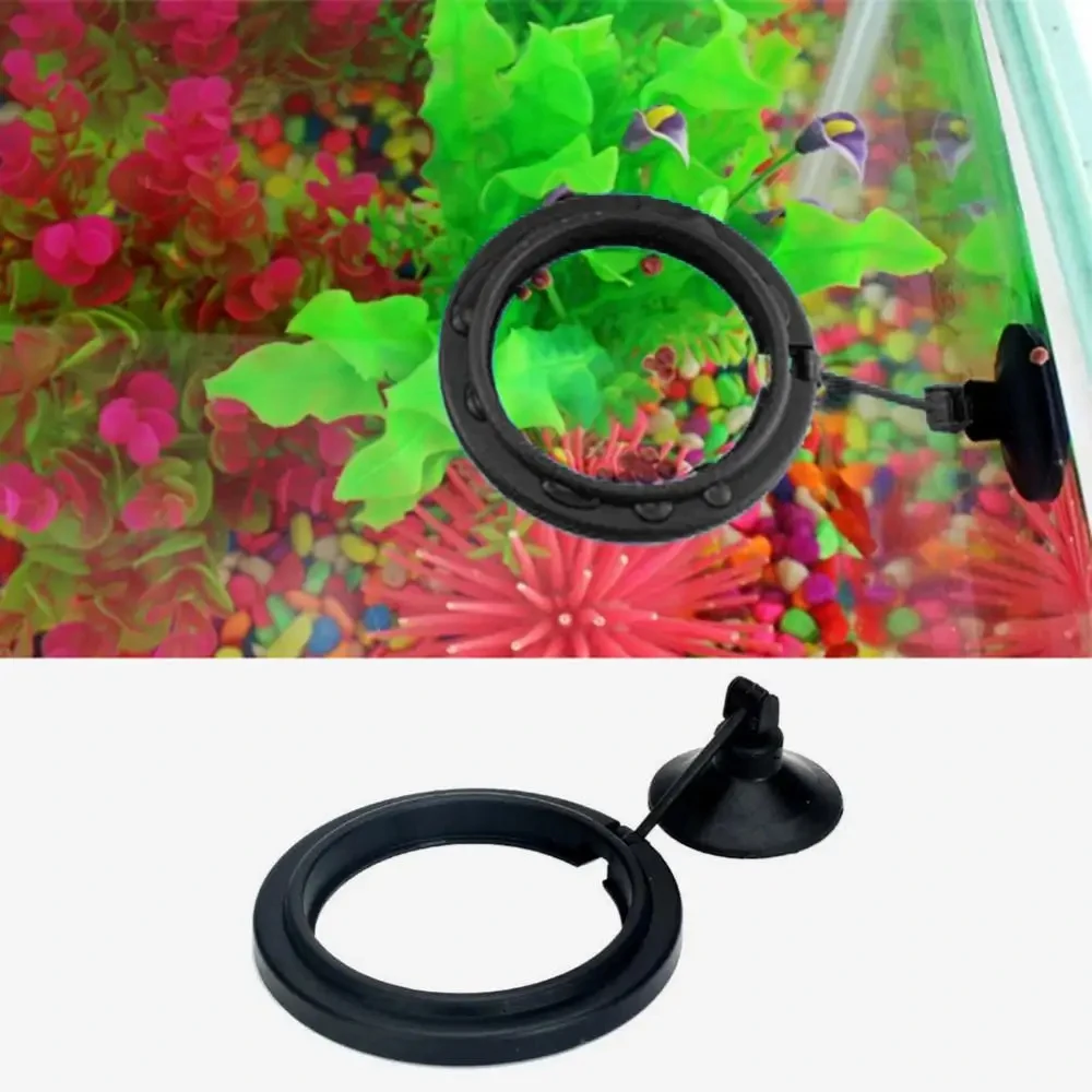 Aquarium Feeding Ring Fish Tank Station Floating Food Tray Feeder Square Circle Accessory Fish Food Feeder Suction Cup Black