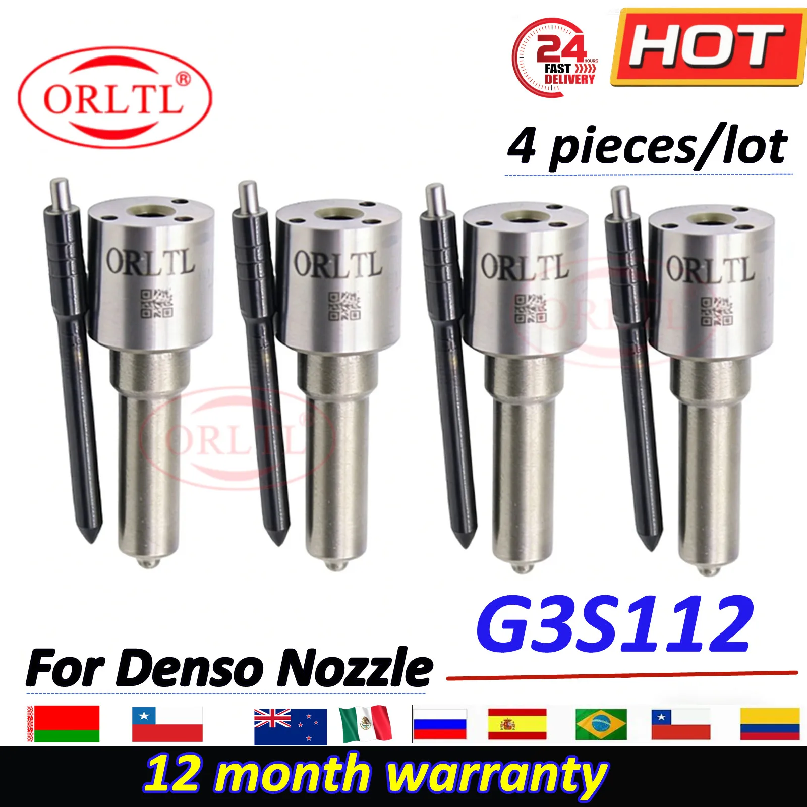 

4 PCS G3S112 Diesel Fuel Injector Nozzle 293400-1120 Common Rail Nozzle For Denso 295050-2200 5344766 Cummins ISF3.8