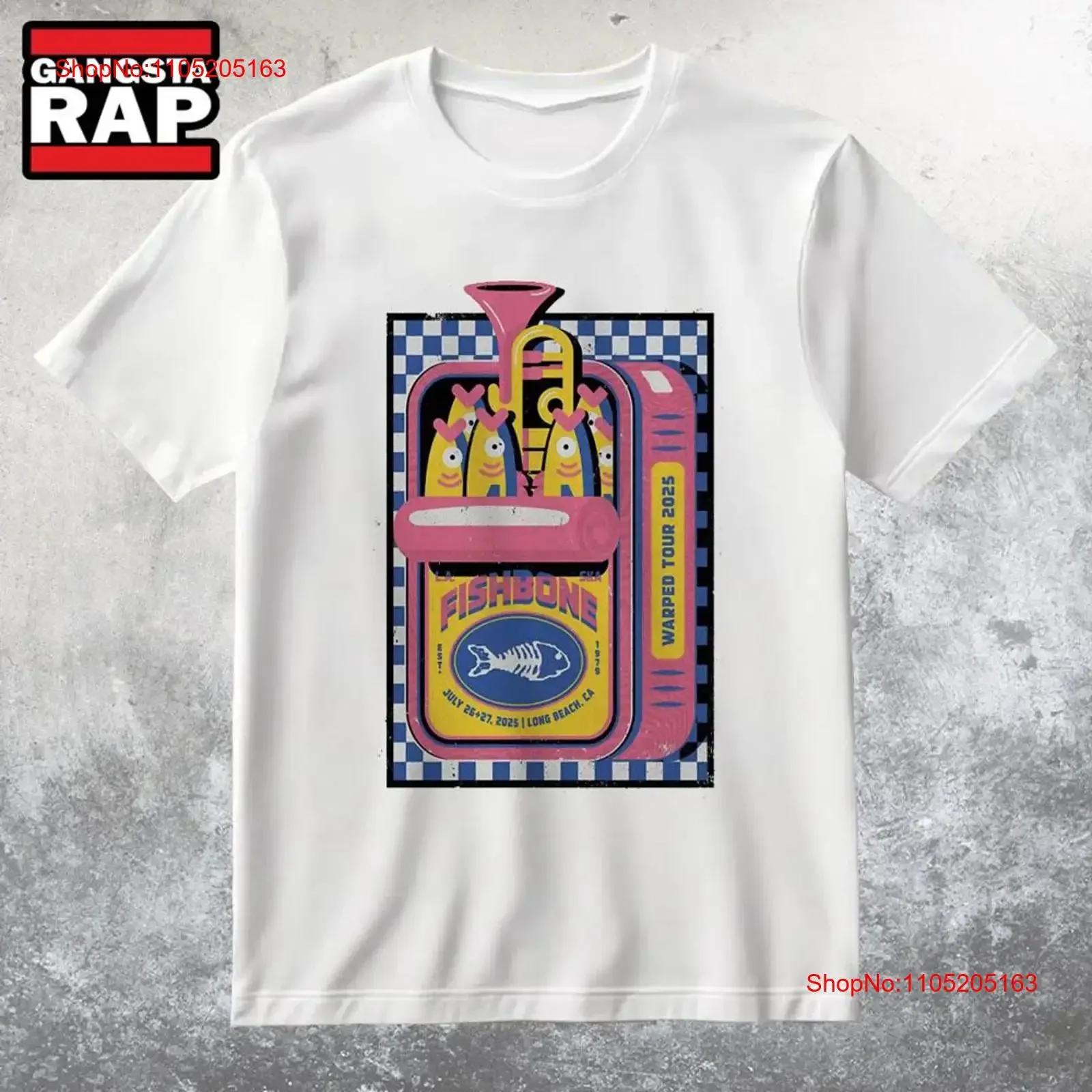 

Fishbone Long Beach Tour On July 26 27 2025 T Shirt vintage Washed graphic Soft fashion Slightly homme Versatile Unisex