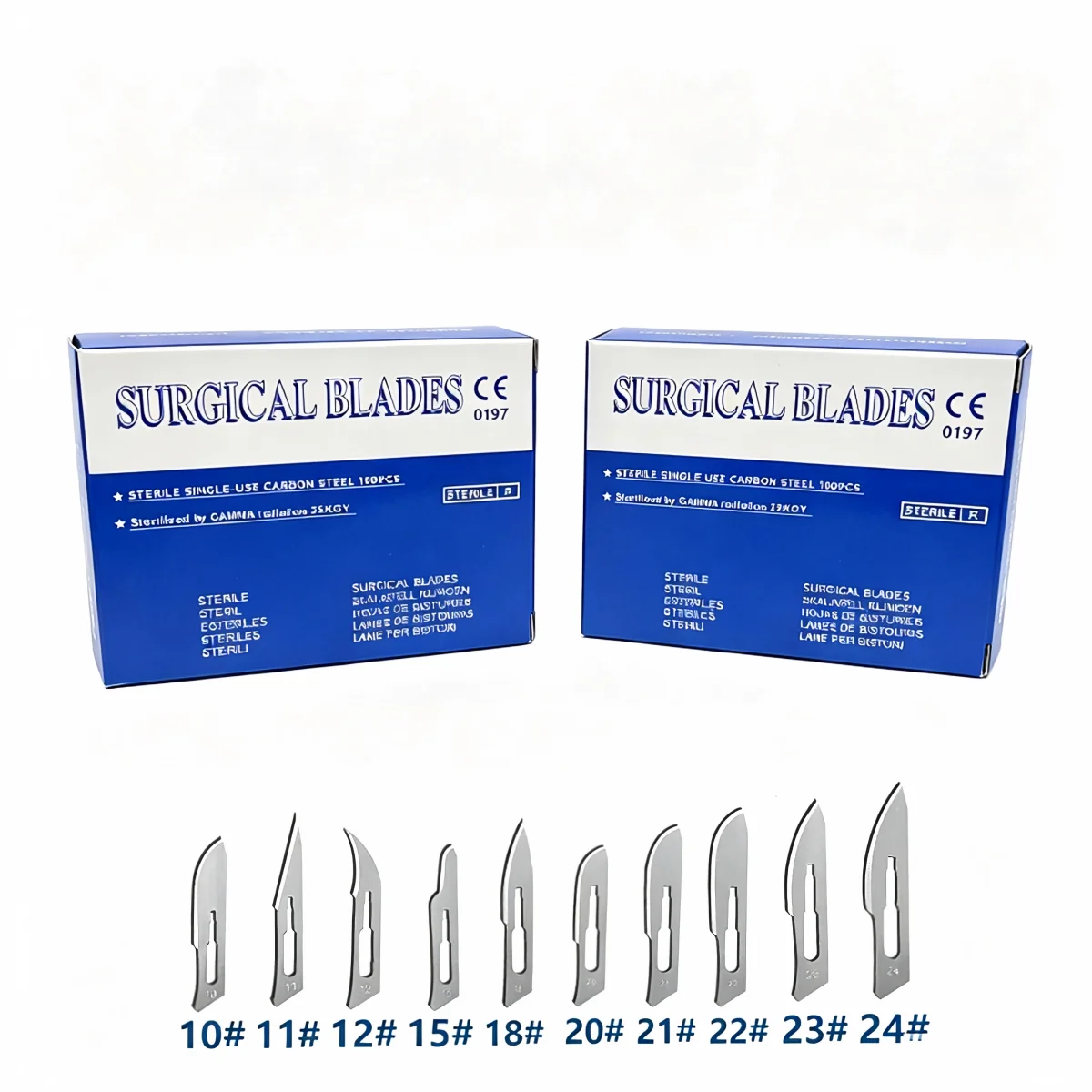 100Pcs Sterile Dental Scalpel Blades – Individually Wrapped, OR-Grade, for Anatomy, Carving & Surgery Scalpel Handle #3 & #4