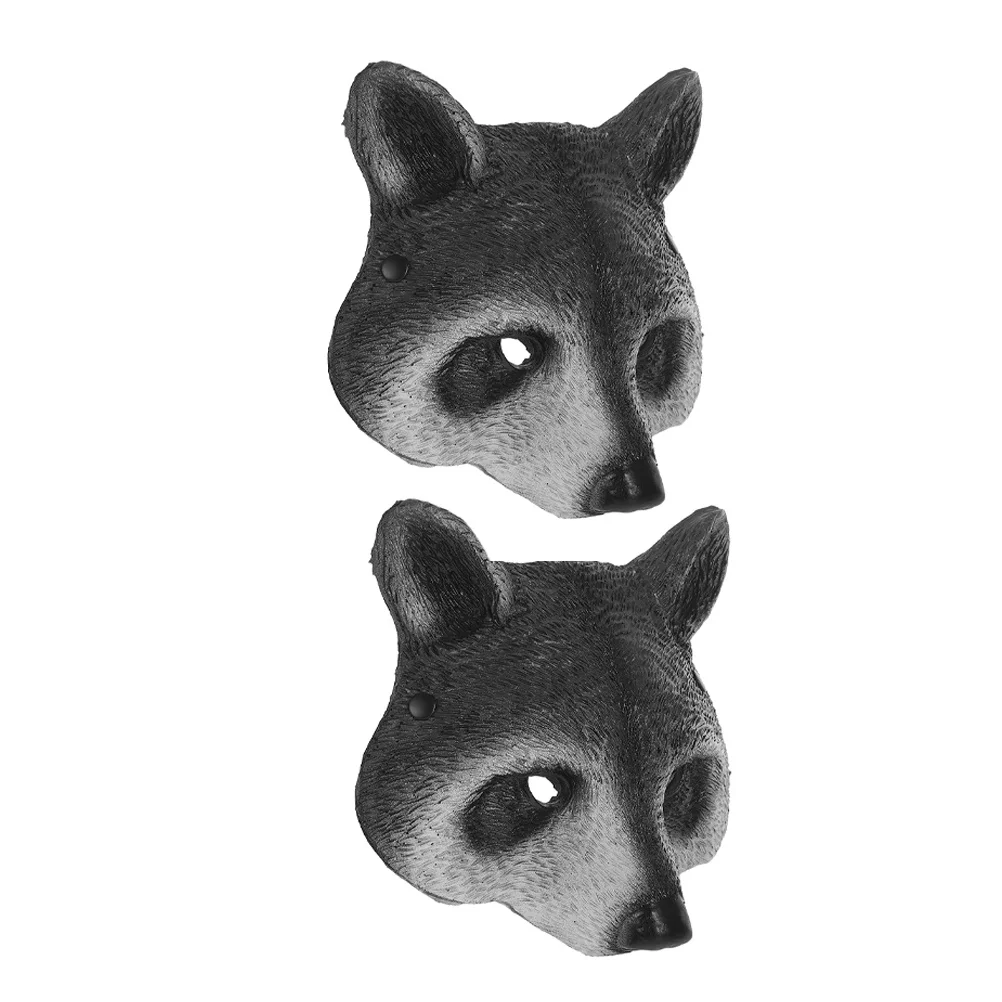 หน้ากากแรคคูน 2 ชิ้น แบบเหมือนจริง 3 มิติ ทำจากโฟม PU สำหรับแต่งกายครึ่งหน้า งานฮาโลวีน งานคาร์นิวัล งานคอสเพลย์ ปาร์ตี้  หน้ากากแมว