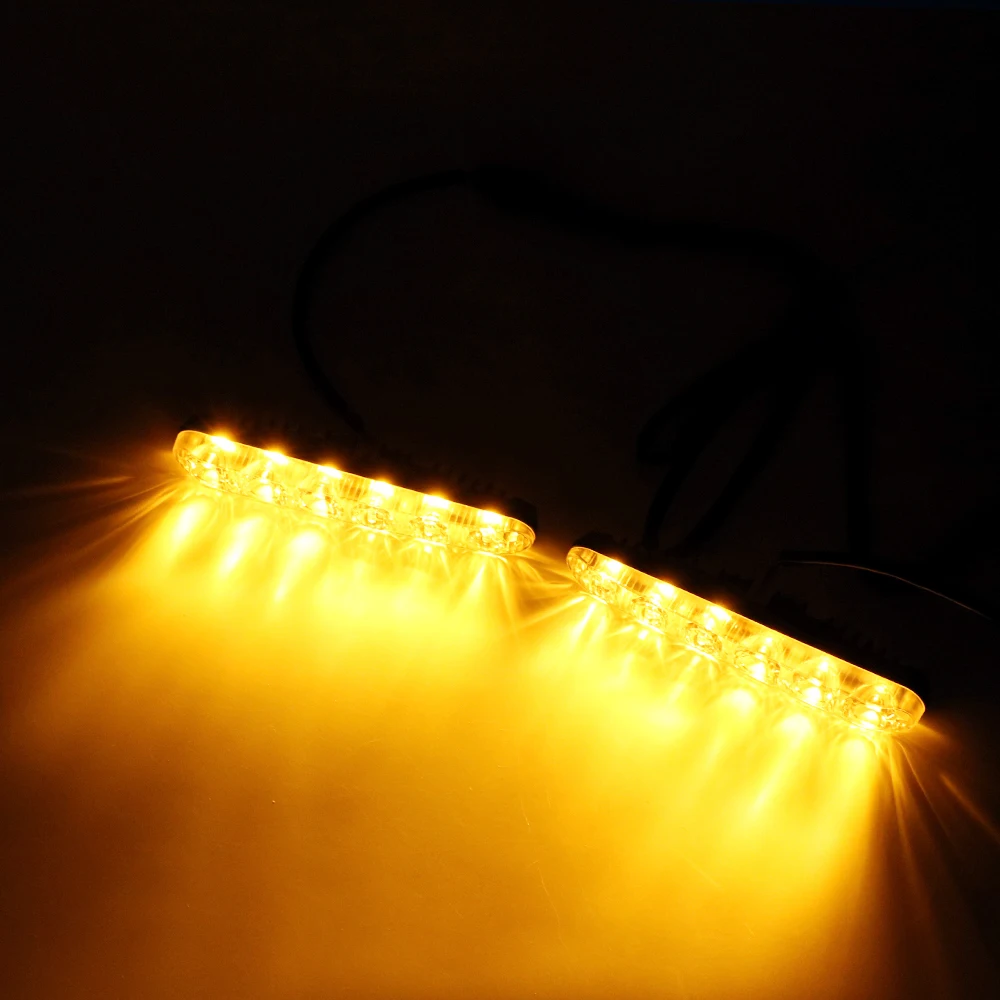 1 زوج DRL السيارات النهار تشغيل أضواء بدوره إشارة مؤشرات سيارة النهار مصباح ليد التصميم العالمي للسيارة مقاوم للماء