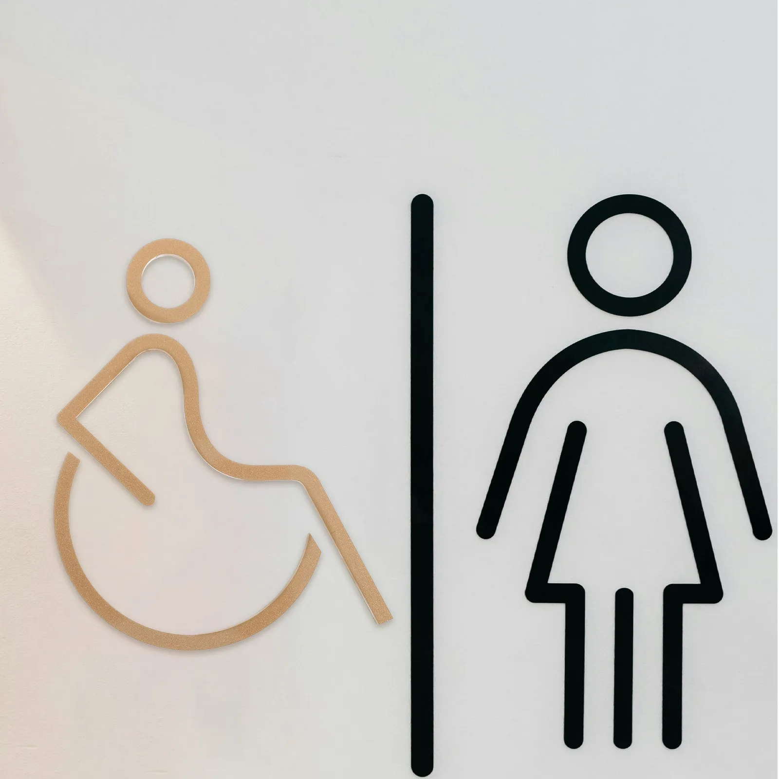 2Pcs Handicap Sign for Bathroom Door Waterproof Scratch Resistant Accessible Toilet Restroom Sticker Handicap Restroom Sign