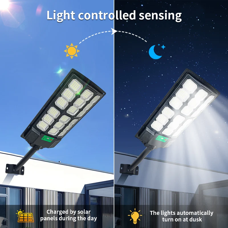 Durable All-in-One Solar LED Street Light Motion Sensor IP67 Waterproof for Outdoor Road & Yard