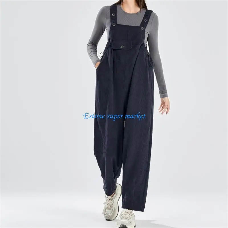 090B กางเกงคนท้องมีซับในผ้าฟลีซเสริมสายเอี๊ยมมีกระเป๋าหลายช่อง