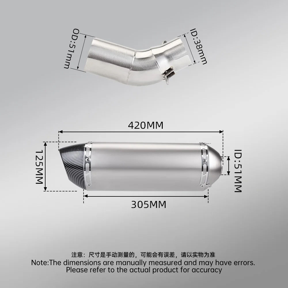 

FOR C400GT C400X 400GT 400X R77 (2018-2020) Motorcycle Stainless Steel Mid-section Exhaust Full System Set 51mm