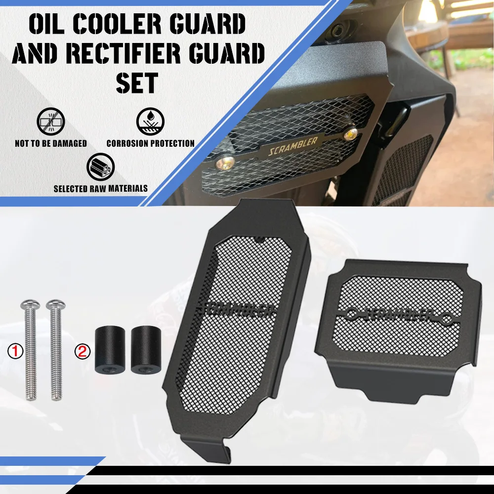 

Motorcycle Oil Cooler Guard For Ducati Scrambler 800 Classic Flat Throttle Tracker Pro Cafe Racer Icon Cafe Racer Monster 797