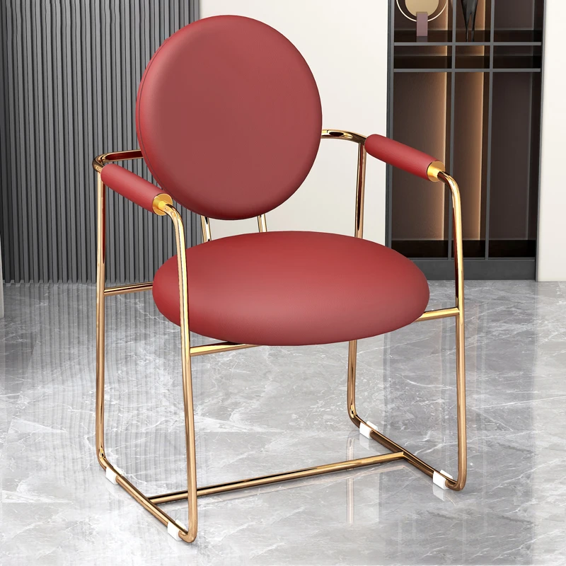 Designer Nordic Dining Chairs Modern Luxury Armrest Bedroom Salon Dresser Chair Library Kitchen Gaming Silla Comedor Furniture