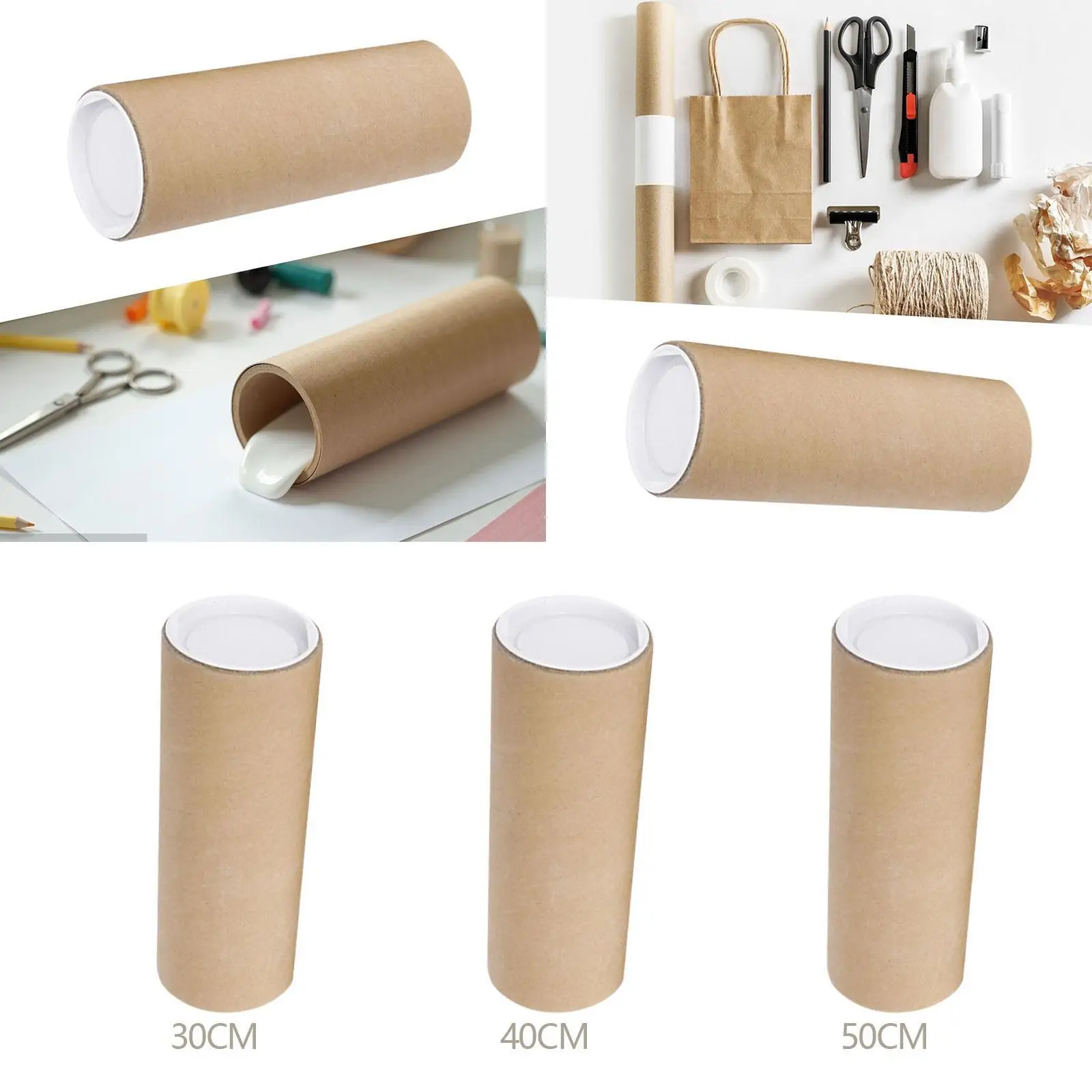 Mailing Tube Portable Poster Tube with End Caps Practical Storage for Documents Artwork and Paintings view 5