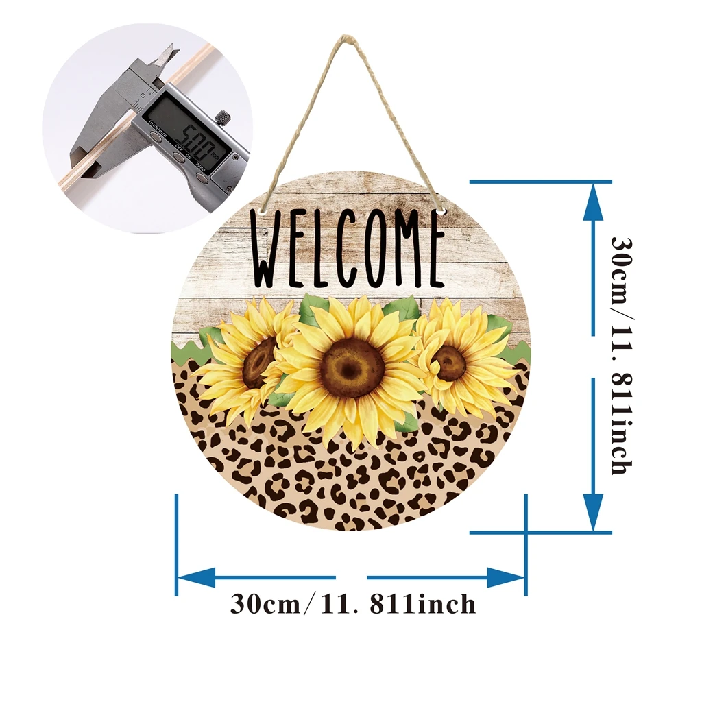 Welcome Sunflower Spring and Autumn Tianmen Garden Wooden Welcome Circular Sign Hanging Party Atmosphere Decoration