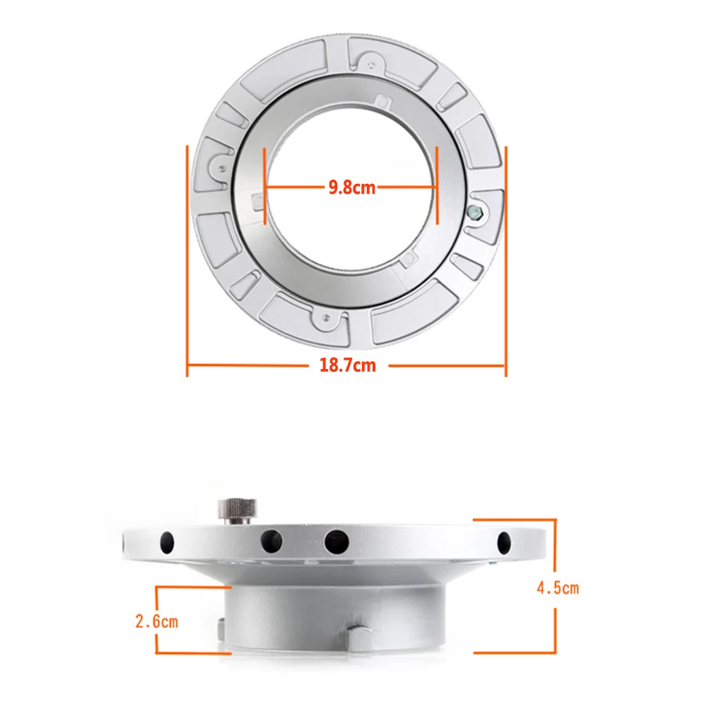 Godox Standard 98mm Bowens Mount Speed Ring Adapter Metal Speedring for Studio Strobe Flashlight Rectangular Octagonal Softbox