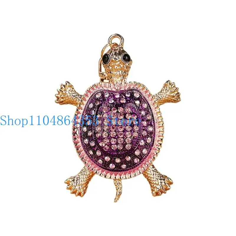 652F Multipurpose Turtles Rhinestones Keyring Glitters Keychain Bag Charm Portable for Women Girls Stylish Accessories