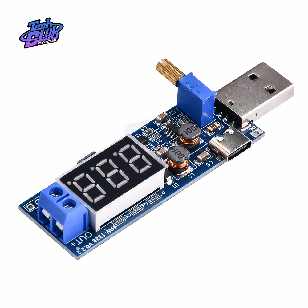 DC 1.2V-24V Type-C /USB DC-DC 5V to 3.5V / 12V  Step UP Down Module Adjustable Boost Buck Converter Power Supply Accessories