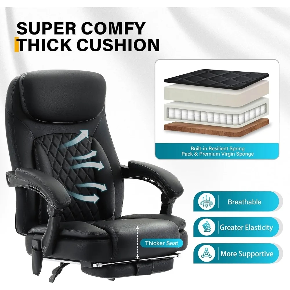 Ergonomiczny fotel masujący z funkcją grzania, podnóżkiem i 135 °   leżanka dla wysokich i dużych osób w funkcjonalnym zawodzie