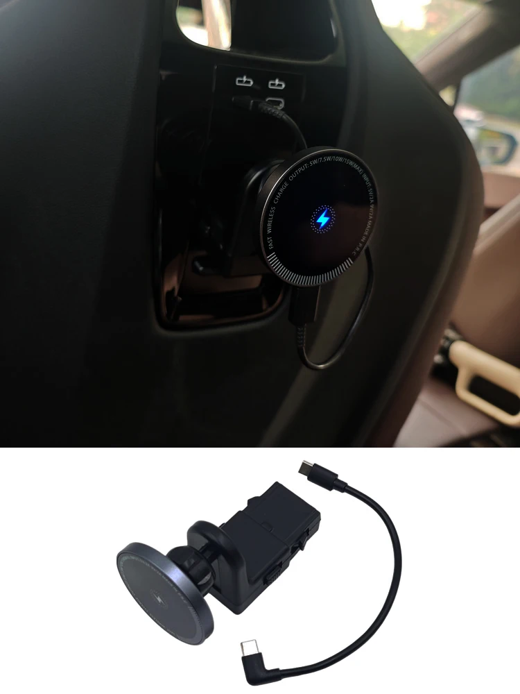Voor BMW 5 7 Serie I5 I7 IX X5 X6 X7 2023 2024 2025 Autostoel Pad Magnetische Houder Telefoon 15 W Draadloze Oplader Stand Trim - afbeelding 2