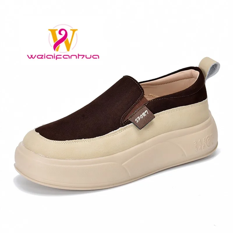 

Women's Thick-soled Shoes, 2025 New Style Suede Loafers, Women's Genuine Leather Sponge Sole Single Shoes Sneakers Women Luxury